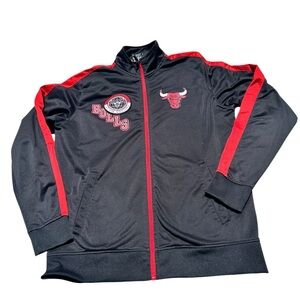 NBA Chicago Bulls Black‎ and Red Men's Zip-Up Jacket size Large